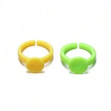 20pcs/Lot Candy Color Blend Plastic Ring Base DIY Bracelet Jewelry Making Accessories - Plastic Ring Base - View 5