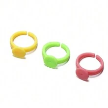 20pcs/Lot Candy Color Blend Plastic Ring Base DIY Bracelet Jewelry Making Accessories - Plastic Ring Base - View 4