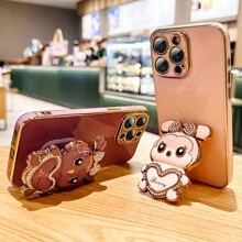 1 件水钻心兔可折叠手机支架保护壳适用于 17 6/7/8/X/XS/XR/11/12/13/14/15/16、Galaxy S22/S23/S24/S25、A04/05/06/A07/A17/A14/A15/A16/A24/A25/A34、Redmi Note 7/8/9/10/11/12/13/14、Redmi 9/10/12/13C/14C、OPPO、MOTO、Honor、HW、Realme、Reno 7 - 紫色 - 查看 3