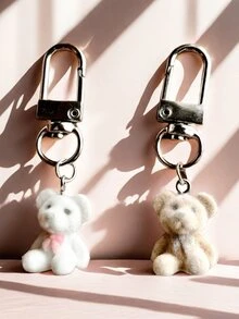 Mini Cute Plush Teddy Bear Keychain Cute Keychain Backpack Ornaments Y2K Accessories Bear Bag Charm Keychain - Multicolor - View 3