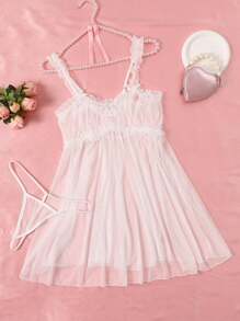 AESKEIA 女士半透明性感睡裙火辣吊带诱惑情趣服装连衣裙熟女内衣丁字裤晚礼服外出