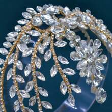 1 件女士银色水晶水钻头带新娘发箍，适合婚礼、派对、宴会 - 彩色 - 查看 6