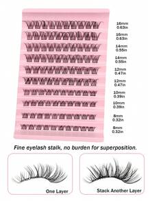 100 Pcs DIY Cluster Eyelash Extension Segmented Wispy False Eyelashes D Volume Natural Faux Mink Lashes Daily Makeup Lash Clusters,Eye Lash Clusters,Individual Eyelashes,Lashes,Fake Lashes