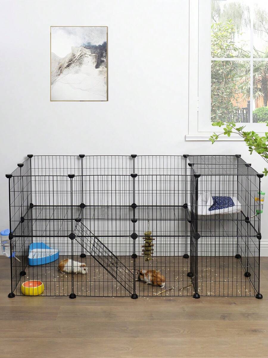 SONGMICS SONGMICS Pet Playpen, Small Animal Playpen, TwoStory Pet