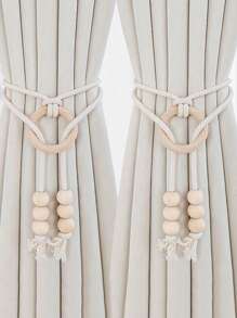 1 件/2 件绳子和木珠流苏简约窗帘系带，北欧风格装饰 - 彩色 - 查看 6