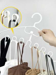 1pc/10pcs Plastic Hanger, Creative Wave Design Clothes Hanger For Household - White - View 1