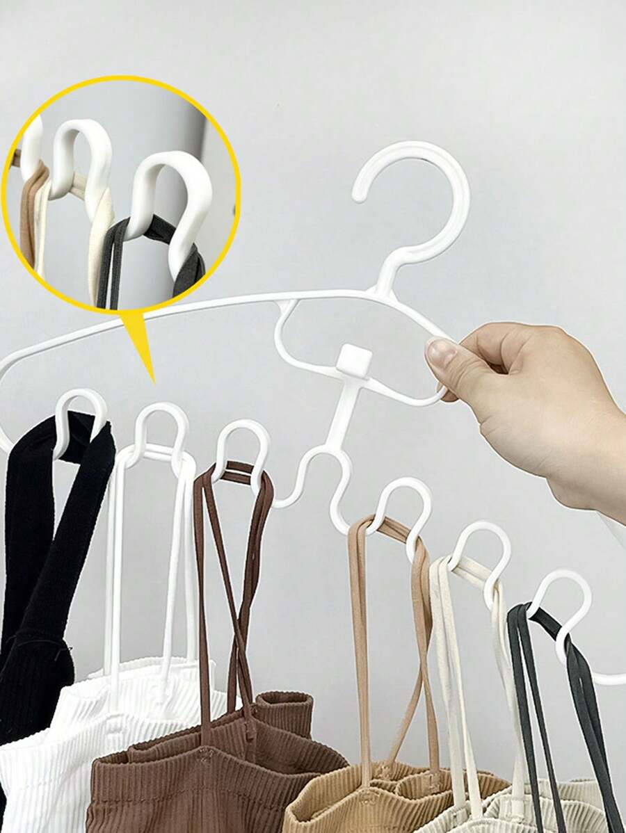 1pc/10pcs Plastic Hanger, Creative Wave Design Clothes Hanger For Household - White - View 1