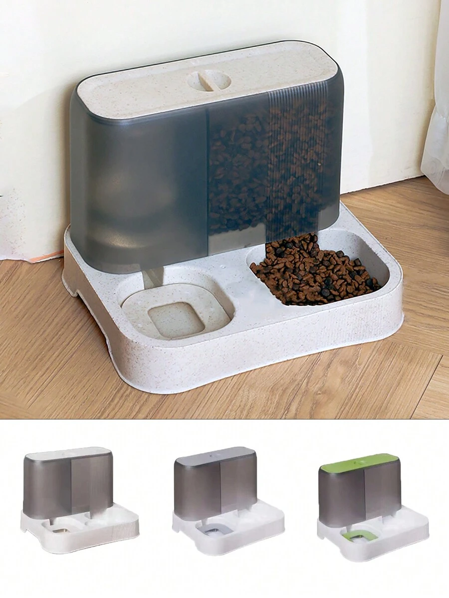 雙碗自動寵物飲水器和飼料器 - 彩色 - 查看 1