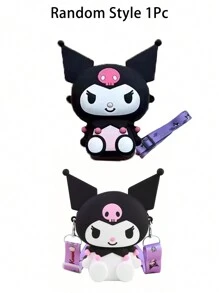 Sanrio 1Pc Genuine Sanrio Series Shoulder Bags Hello Kitty Kuromi Melody Sitting Position Crossbody Bag Kitty Cat Anime Character Silicone Purse Decorate Accessories (Some Parts May Be Random), Hello Kitty Pink, Pompompurin
