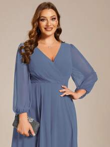 Plus Size Bridesmaid Dresses - Dusty Blue - View 5
