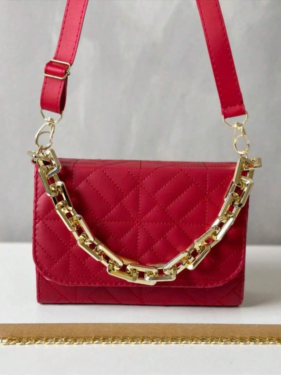 Luxury Women's Handbag And Crossbody Chain Strap - 紅色 - 查看 1