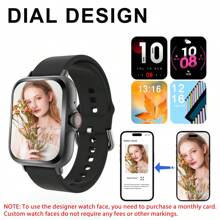Smartwatch, Multi-Functional Sports Smartwatch, Wireless Calls/Wireless Music, SMS Reminder, Sedentary Reminder And Customizable Dial Wallpaper And Multiple Sports Modes. Compatible With Android And IOS Phones.Unisex