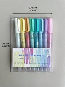 Bộ 8/16 bút dạ acrylic màu pastel, thích hợp cho văn phòng, trường học, vẽ tranh, viết, vật dụng cần thiết cho mùa tựu trường. - Nhiều màu - Xem 2