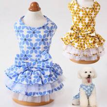 Robe d'été fleurie à la mode pour chien : respirante, légère, mignonne, convient aux chiens de taille moyenne et petite