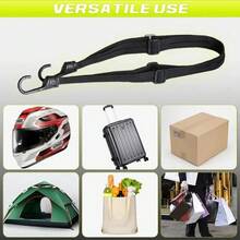 60CM Motorcycle Helmet Straps Motorcycle Accessories Hooks Luggage Retractable Elastic Rope Fixed Strap Motos Helmet Net - Black - View 4