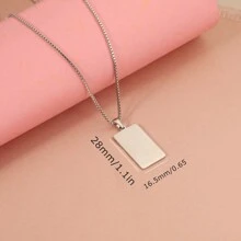 Custom Rectangle Titanium Steel Pendant Necklace Luxury Graduation Gifts For Her Couples Girlfriend Personalized Flower Name Bar Stainless Steel Pendant Necklace Personalized Gift Delicate Engraved Mother Daughter Wedding Birthday Graduation Bridesmaid