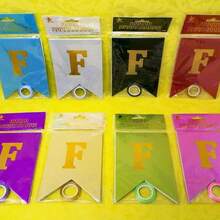 2 PZA Banderin De FELIZ CUMPLEAÑOS Letrero Fiesta Mayoreo Banner Diferentes colores con diamantina - AZUL REY - Ver 2