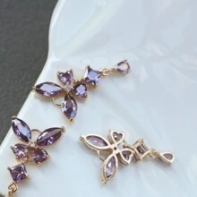 2 Piezas Colgante Con Forma De Lágrima De Mariposa De Cuatro Hojas Para Joyería Diy Para Pulsera, Pendiente, Pasador Y Colgante
