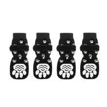 4pcs Waterproof Dog Non-Slip Socks, Pet Shoes, Breathable Outdoor Accessories, Size Runs One Size Larger, Suitable For Medium Large And Extra Large Dogs - Black - View 11