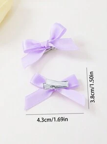 20pcs/Set Purple Princess Style Bowknot Hair Clips & Barrettes For Teen Girls, Daily Use - Multicolor - View 5