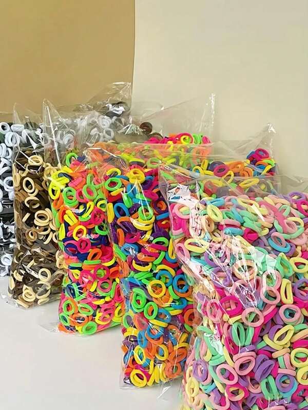 100pcs Colored Festival Nylon Hair Ties Casual