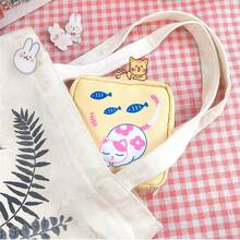 Cute Animal Print Sanitary Pad & Tampon Storage Bag, Portable & Large Capacity Makeup Pouch For Fall Home Decor For Travel Storage Bag,Makeup Bag,Cosmetic Bag,Vacation Organizer,Large Capacity Makeup Organizer Makeup Case, For Lipstick, Brush, Skincare, Mobile Phone, Coin, Small Items, For Home,Gift,Vacation And Festival Halloween Christmas Multifunctional Use - Multicolor - View 2