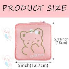 Cute Animal Print Sanitary Pad & Tampon Storage Bag, Portable & Large Capacity Makeup Pouch For Fall Home Decor For Travel Storage Bag,Makeup Bag,Cosmetic Bag,Vacation Organizer,Large Capacity Makeup Organizer Makeup Case, For Lipstick, Brush, Skincare, Mobile Phone, Coin, Small Items, For Home,Gift,Vacation And Festival Halloween Christmas Multifunctional Use - Multicolor - View 5