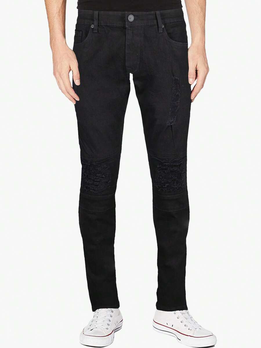 Men's Slim Fit Moto Jeans