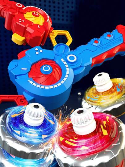 1 套发光陀螺，青少年户外战斗发光玩具，圣诞礼物（可堆叠陀螺）