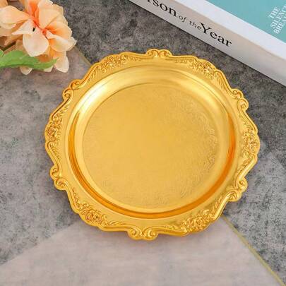 金属蛋糕盘下午茶糕点托盘家庭客厅杯垫零食盘水果盘珠宝收纳盘装饰品、零食收纳托盘、下午茶托盘、杯盘、珠宝托盘、节日中心装饰品、酒店家居、办公室装饰、生日派对