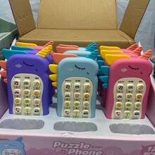 Children's Telephone Musical Toy Cellphone Educational Teether With Light - 紫色 - 查看 3