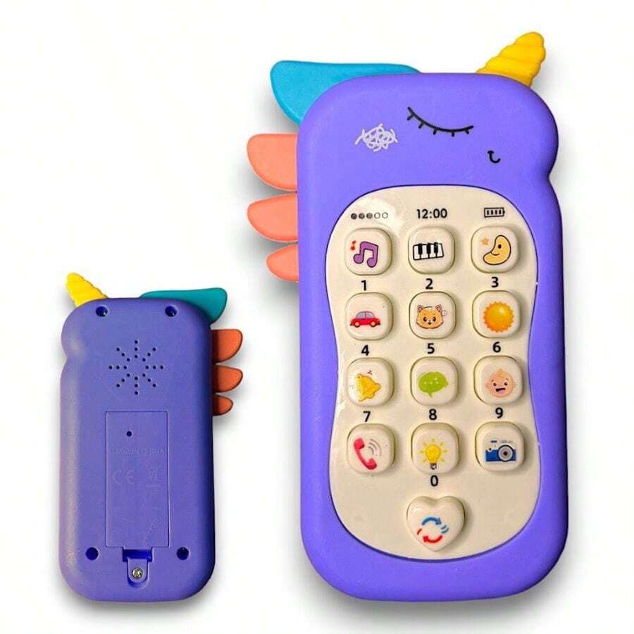 Children's Telephone Musical Toy Cellphone Educational Teether With Light - 紫色 - 查看 1