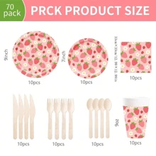 Strawberry Birthday Party Decorations With Strawberry Banner, Napkins, Plates And Cups Disposable Tableware Set For Berry Sweet Themed Birthday Party Supplies,Christmas