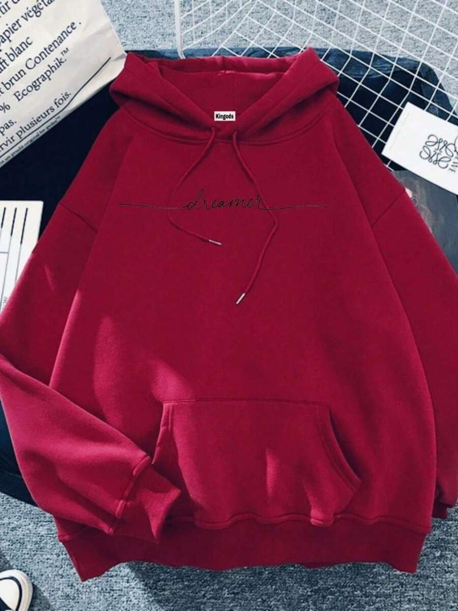 Dreamer Unisex Hooded Sweatshirt - Maroon - View 1