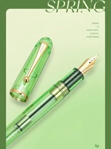 金豪 9013 钢笔四季彩色透明笔杆便携夹心跳 F 笔尖适用于办公室签名学校书写 - 均碼 - 查看 6