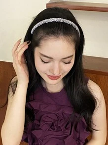 1pc Retro Rhinestone Headband With Teeth, Non-Slip Facial Cleansing Band, Bangs Headpiece, Hair Accessories For Women - Multicolor - View 5