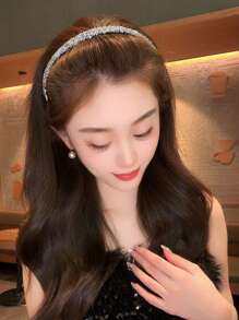 1pc Retro Rhinestone Headband With Teeth, Non-Slip Facial Cleansing Band, Bangs Headpiece, Hair Accessories For Women - Multicolor - View 7