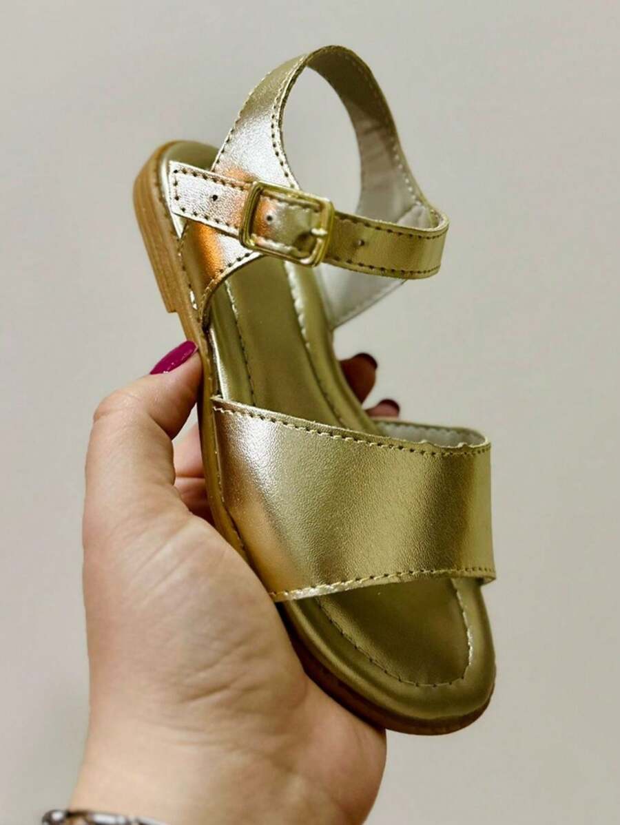 Delicate Basic Flat Children's Sandal - 金色 - 查看 1