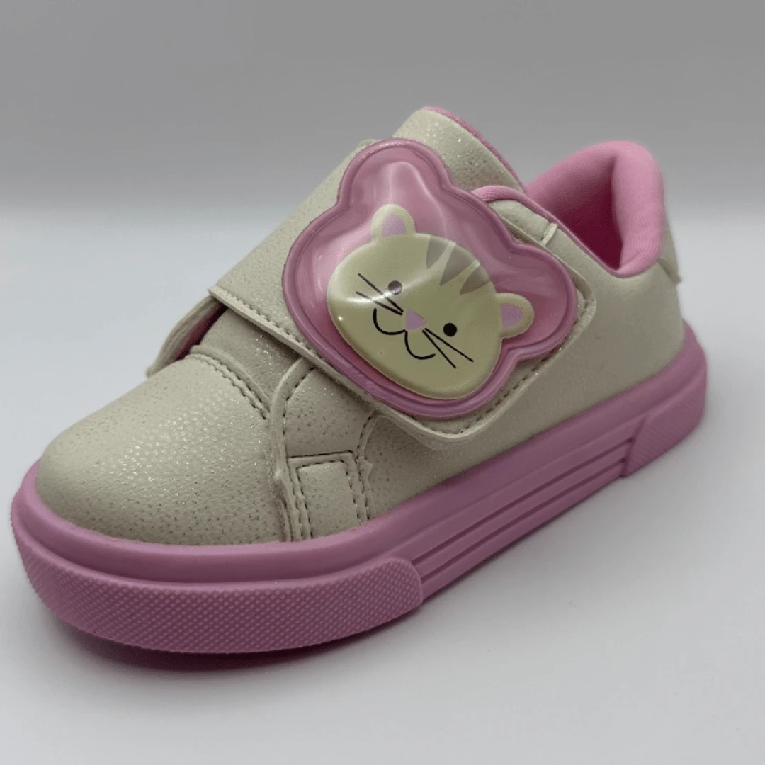 Girls' Children's Sneakers For Comfortable Walking With Cat Detail For Everyday Life - 白色 - 查看 1