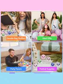 6 件装成人减压球，可爱章鱼减压感官减压球，大容量粘性挤压球玩具，可作为课堂奖品和生日派对礼物、圣诞节礼物、复活节礼物 - 彩色 - 查看 7