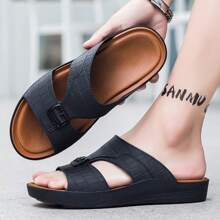 Herren Sommer Lässig Vintage einfarbige Slipper für den Outdoor Bereich, abriebfest, atmungsaktiv, rutschfest und schnell trocknend