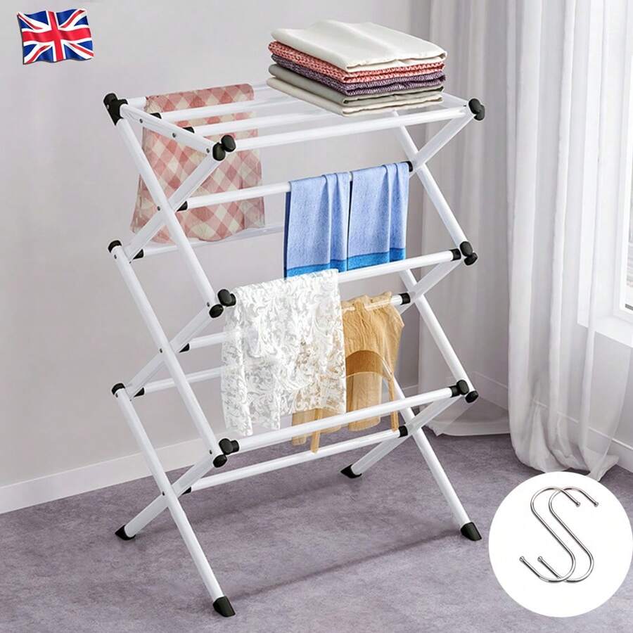 Heavy Duty Airer Clothes Drying Rack Clothes Horse Indoor Outdoor Laundry Rack - White - View 1