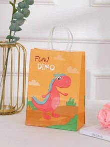 8pcs/Set 21*15*8CM Dinosaur Theme Gift Bags, Roaring Dinosaur Birthday Candy Packaging Bags, Suitable For Jungle Party Decorations - Multicolor - View 13
