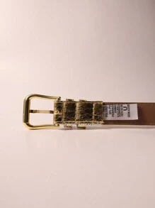Women's Fashion Belt 2.5cm Gold Buckle - Gold - View 4
