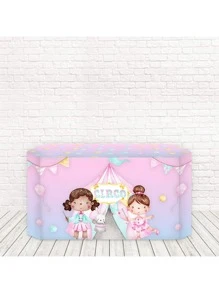 Towel Cover Table Decoration 3d Sublimated Fabric Veste Fácil Circo 0.70Lx1.40H - 粉紅馬戲團 FTM-069 - 查看 1