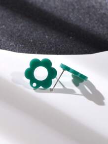20pcs Plum Blossom Shaped Acrylic Stud Earrings For Women DIY Jewelry Making Earring Components Accessories