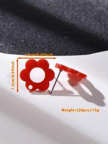 20pcs Plum Blossom Shaped Acrylic Stud Earrings For Women DIY Jewelry Making Earring Components Accessories