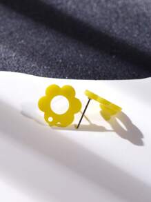 20pcs Plum Blossom Shaped Acrylic Stud Earrings For Women DIY Jewelry Making Earring Components Accessories