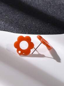 20pcs Plum Blossom Shaped Acrylic Stud Earrings For Women DIY Jewelry Making Earring Components Accessories