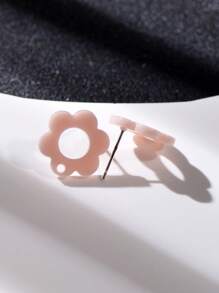 20pcs Plum Blossom Shaped Acrylic Stud Earrings For Women DIY Jewelry Making Earring Components Accessories